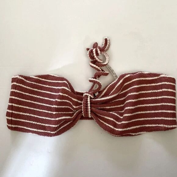 Madewell Striped Textured Bandeau Bikini Top XXL - Picture 4 of 9